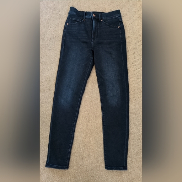 Express Skinny High Rise Dark Wash Regular Length Denim/ Jeans - Picture 3 of 12